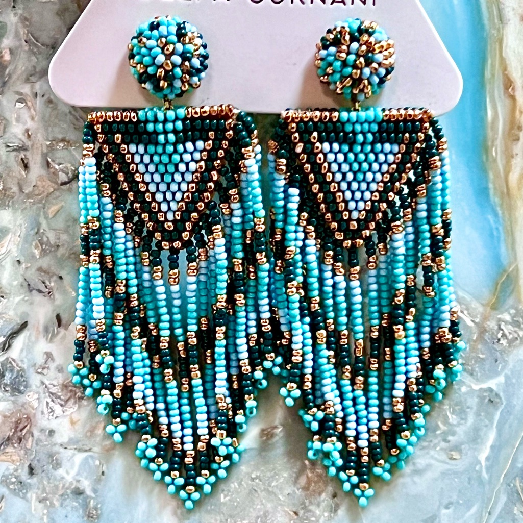 Hp Nwt Anthropologie Deepa Beaded Fringe Chandeliers